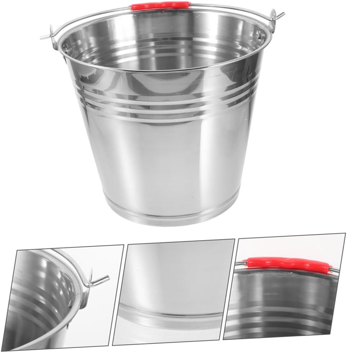 Stainless Steel Horse Feeding Bucket Durable Multi Purpose Water and Feed Container with Strong Handle for Foal Feeding Bathing Use Versatile Bucket