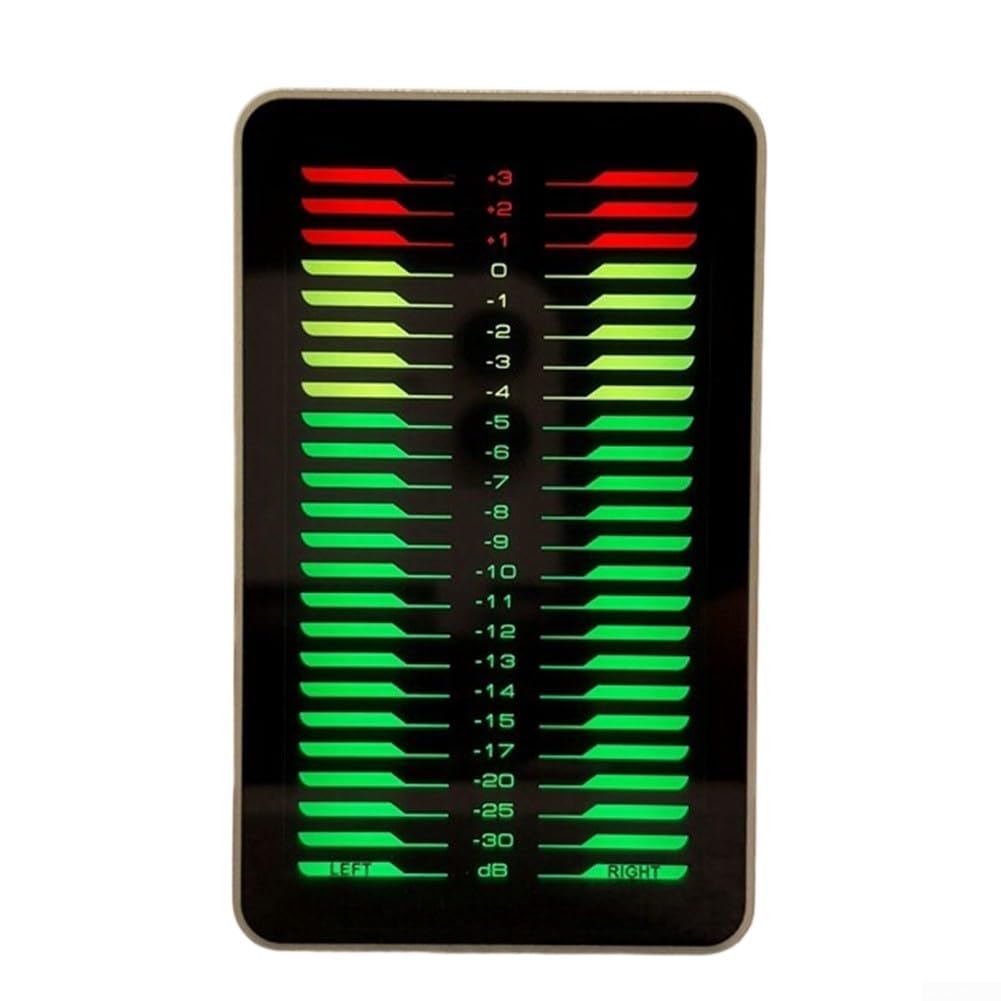 Indicatore di livello audio a LED a doppio canale Musica per display spettro | Musica per visualizzazione spettro Adattatore splitter audio, alimentazione USB-C, per monitoraggio da studio e per il