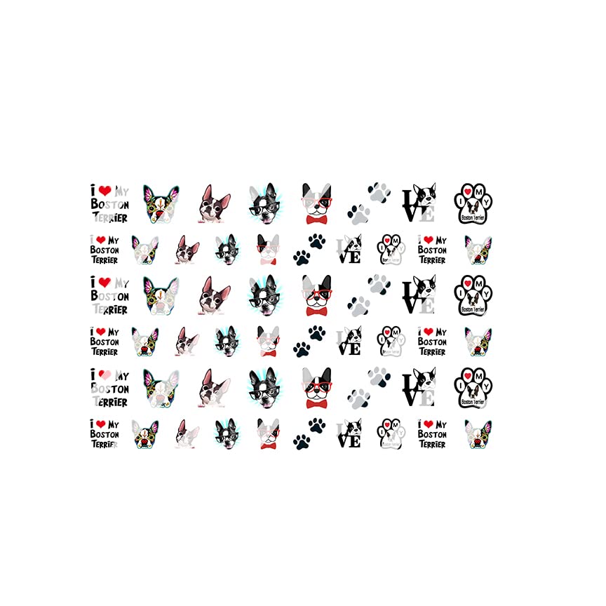 50 Boston Terrier Nail Decal