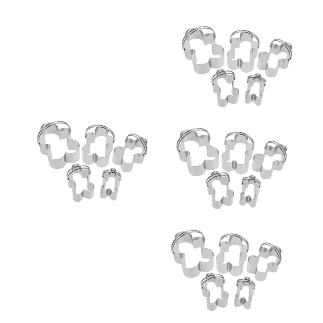 Ciieeo 20 Stk 5-teiliges Set Mousse-Ringe Schokoladenkekse Weihnachtskeks Kekse Schokolade küchenmaschiene kochgeschirr tragbare Keksausstecher Tragbarer Mousse-Ring Rostfreier Stahl