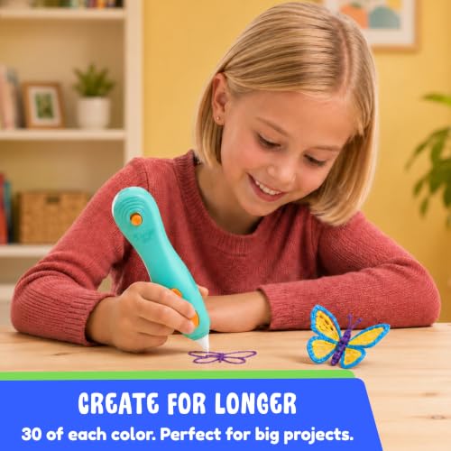 Image of Toy Tree 300 Piece 3D Pen Refill Pack | Compatible with The 3Doodler Start+ Only | 10 Vibrant Colors of Safe Low Temperature PCL Filament 2.5mm Thick | Not Compatible with Other 3D Pens | 2.5mm x 6 inch PCL Filament | 30 of each color | Low temperature & safe for kids | Only compatible with the 3Doodler Start