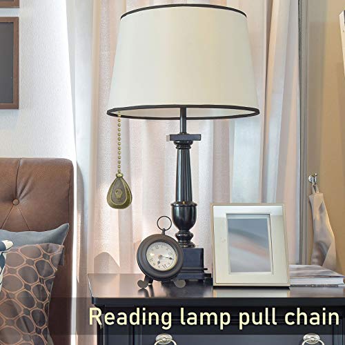 Image of Patelai 4 Pieces Ceiling Fan Pull Chain Extender Ornament 12 Inch Ceiling Pull Chain Extension Classic Drop Shaped Pendant Beaded Ball Cord for Fan light lamp decorative with Connector(Cinnamon)