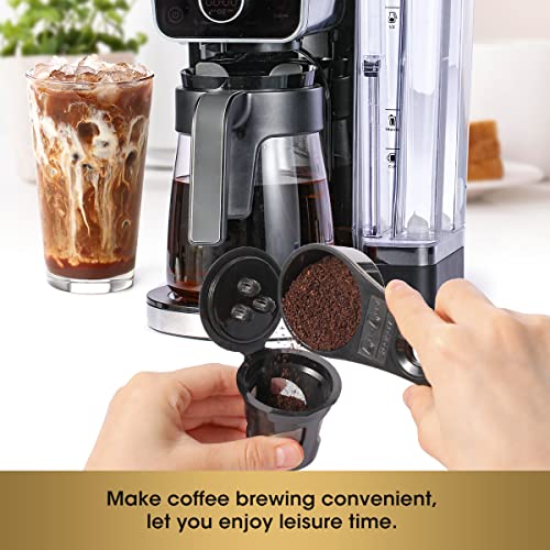 Aieve Reusable Coffee Pods Compatible With Ninja Dual Brew Coffee Maker, K Cups Filters And #4 Cone Coffee Filters, Permanent Coffee Filter Perfectly Compatible With Ninja Cfp201 Cfp301 Dual Brew Pro #TOP5