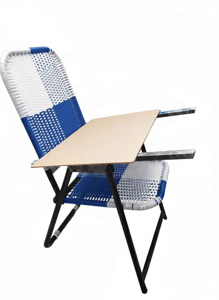 A1 AGENCIE Portable Folding Iron Study Chair with Strong Handle | Durable & Lightweight Blue and White Chair | Ideal for Home, School & Outdoors-image-36