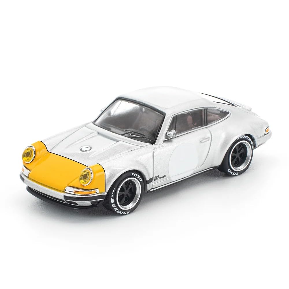Diecast Collectibles Model Car Compatible with Porsche Singer 964 SCCS Homage Yellow Silv…