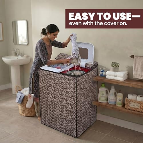 Image of DREAM CARE Waterproof & Dustproof Washing Machine Cover Top Load & Semi Automatic Suitable for 8 kg, 8.2 kg, 8.5 kg (89 x 99 x 55 cms)