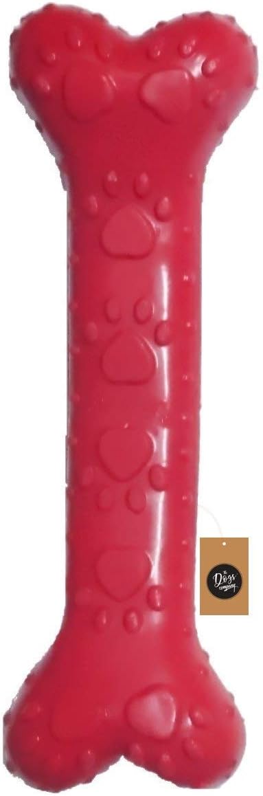 Natural Rubber Dog Bone Chew Toy, Puppy Teething Toy, 6 Inches, Colour May Vary