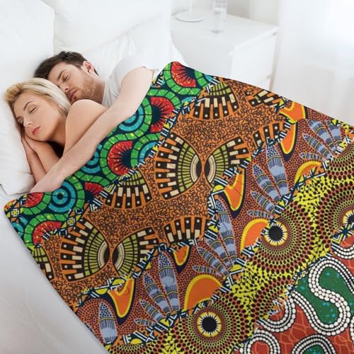 Couverture en flanelle patchwork africain et motif arabesque