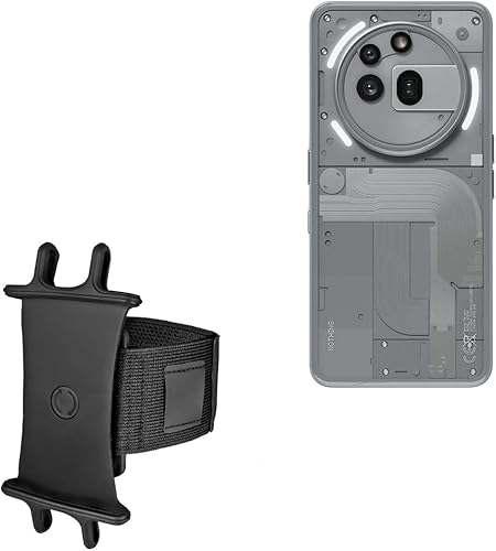 BoxWave Holster Compatible with Nothing Phone 3a Pro - ActiveStretch Sport Armband, Adjustable Armband for Workout and Running - Jet Black