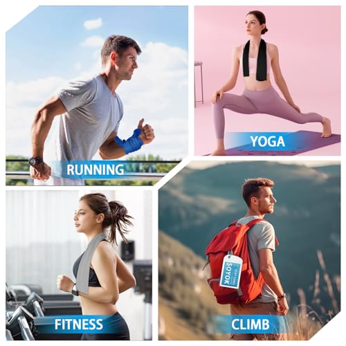 4 Packs Cooling Towel, 40" x 12" Microfiber Cooling Towels for Neck and Face, Soft Breathable Gym Towel for Working Out with Waterproof Bag & Carabiner, Sweat Towels for Running, Yoga, Travel, Climb by SOYOK - Image 2
