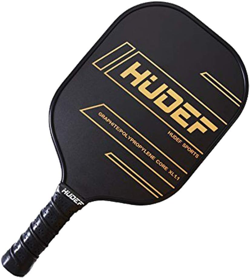 HUDEF Pickleball Paddle, Lightweight Graphite Carbon Fiber Face Pickleball Paddle Racquet Rackets Large Grip Long Handle,Honeycomb Core,Cushion Comfort Grip USAPA Approved