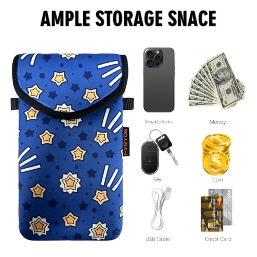 Image of Neoprene Phone Sleeve Pouch Case Bag for Men Women w /Crossbody Strap /Neck Lanyard for iPhone 17 /16 /15 /14 Pro Max, Samsung S25,Pixel 10