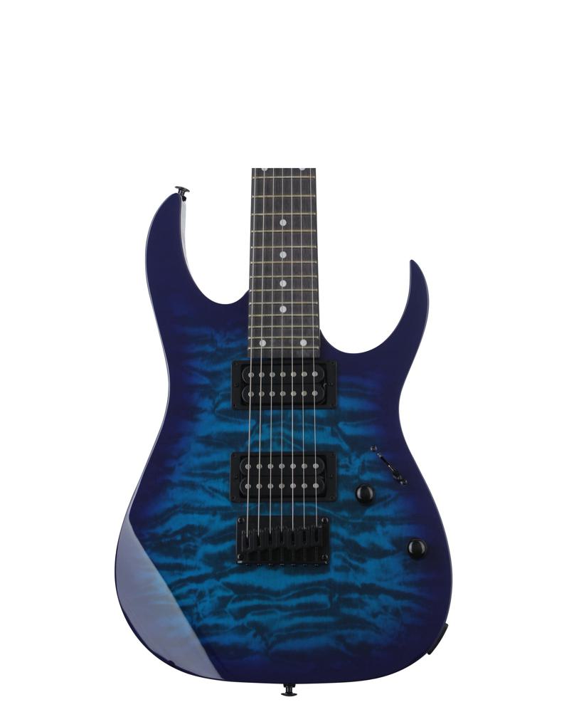 Amazon.com: Ibanez Gio GRG7221QA Electric Guitar - Transparent 