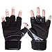 YANODA Half Finger Handgelenk-Verpackungs-Straps Gymnastik-Handschuhe Fitness Hantel Handschuhe Trainings-KDK-Trainings-Sport Ausbildung (Color : Black, Size : L)