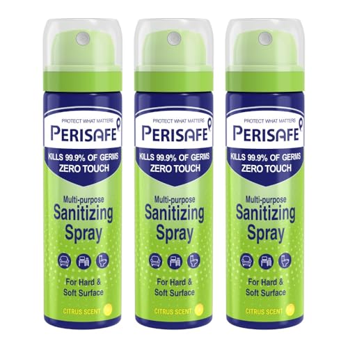 Image of PERISAFE Zero Touch Multipurpose Sanitizing Spray 50 ml For Hard & Soft Surface | Pocket Size | Kills 99.9% of Germs And Bacteria | Pack of 3