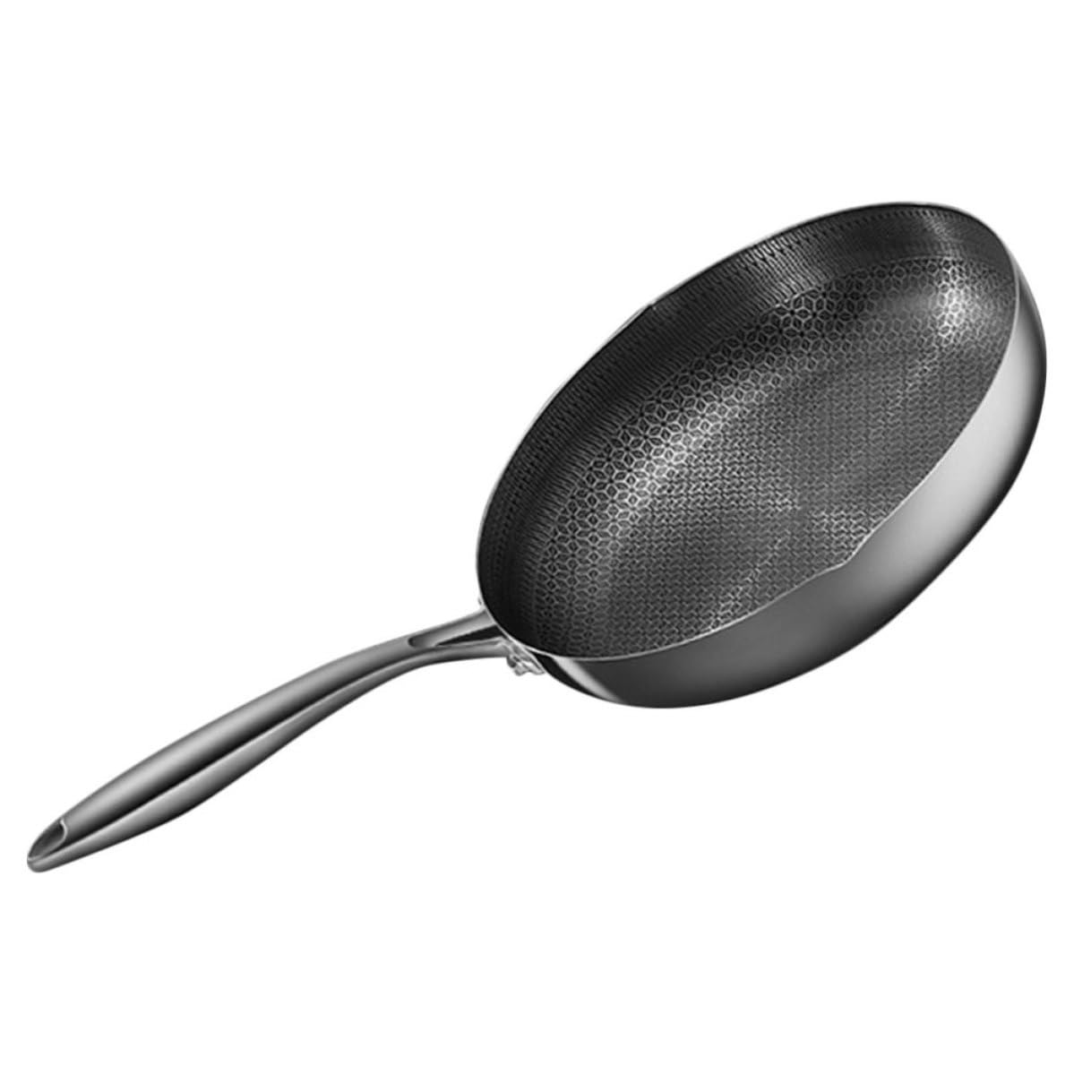 Poêle à frire cuisson saine en acier inoxydable texturé