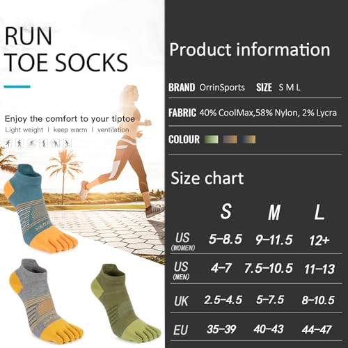 Image of Toe Socks Cool-max Running Socks for Men Women 3 Pairs Athletic Breathable Five Finger Socks