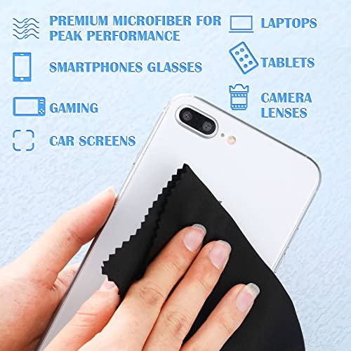 100 Pcs Glasses Cleaning Cloth Bulk 5.5 Inch Microfiber Cleaning Cloths Eyeglass Cleaner Glasses Wipes Microfiber Cloth For Glasses Phone Camera Lenses Screen, Other Delicate Surfaces, Gray And Black #TOP5
