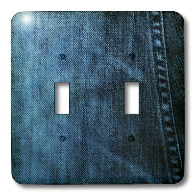 Interrupteur bleu texture denim cool 3dRose Lsp_32502_2 pour décoration maison - 3