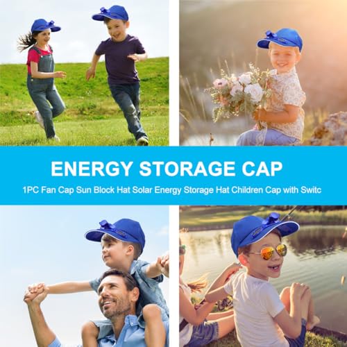 Sombrero ventilador solar recargable: di adiós al calor con este accesorio de algodón azul 6
