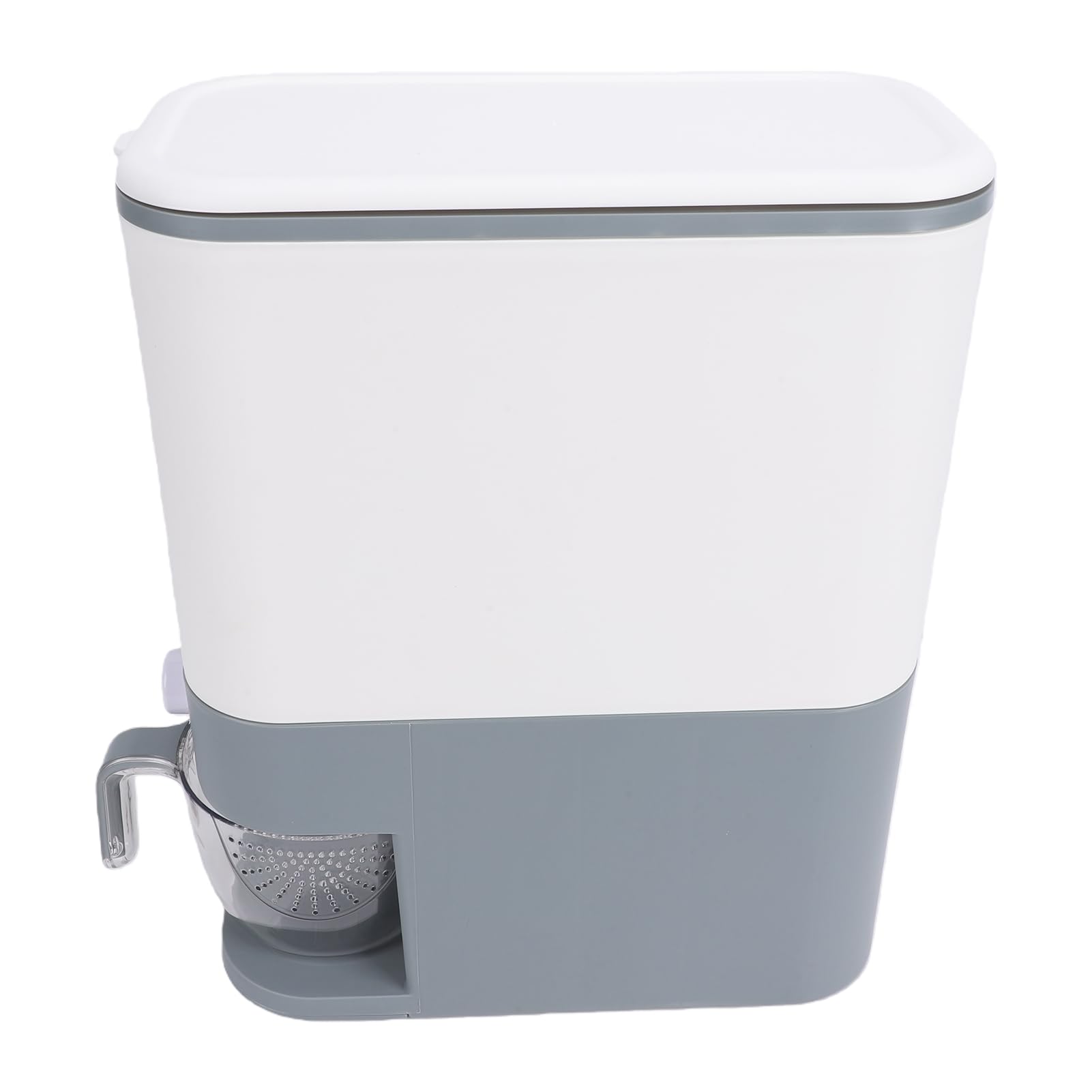 Pssopp Contenitore per Riso, Dispenser Ermetico, per (Standard Gray 12KG) | Distributore di riso con controllo della porzione a un pulsante, sigillato a prova di polvere, per cucinare in casa