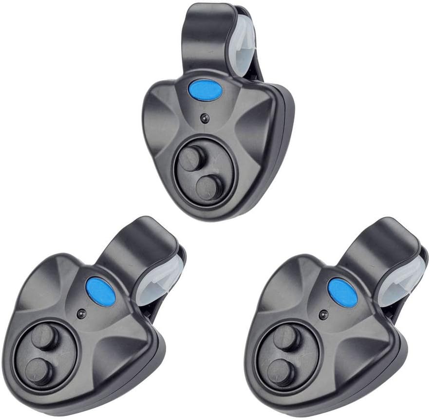 Hofumix Fishing Bite Alarm Sensitive Electronic Indicator Wireless Fishing Alarms Bite Alarms Sound Alert Buzzer for Fishing with LED Lights Voice Reminder 3Pcs