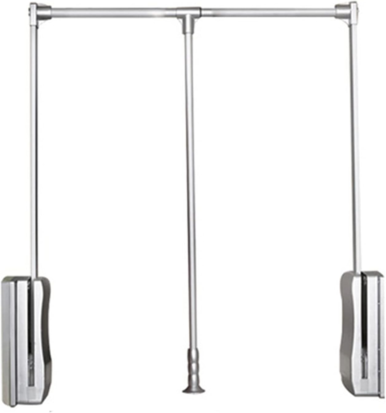 Adjustable Wall-Mounted Silver Hanging Rail, Space-Saving Wardrobe Slide Rail, Soft Reset Design, Supports 30KG, Fits 830-1150mm – Perfect for Organizing Closets