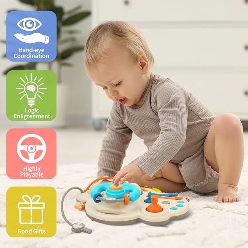 Image of Caterbe Steering Wheel for Toddlers Toys, Baby Montessori Toy for Educational Gift