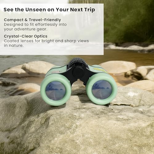 Image of Pullox 4x30 Binoculars Durable Clear Viewing for Kids and Adults, Bird Watching, Travel, Sightseeing, Wildlife Watching Assorted- Green /Pink /Blue As Available