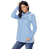 BaronHong Plus Size Luźne Kobiety Bluzy Bluza Pullover, Jasnoniebieski, L
