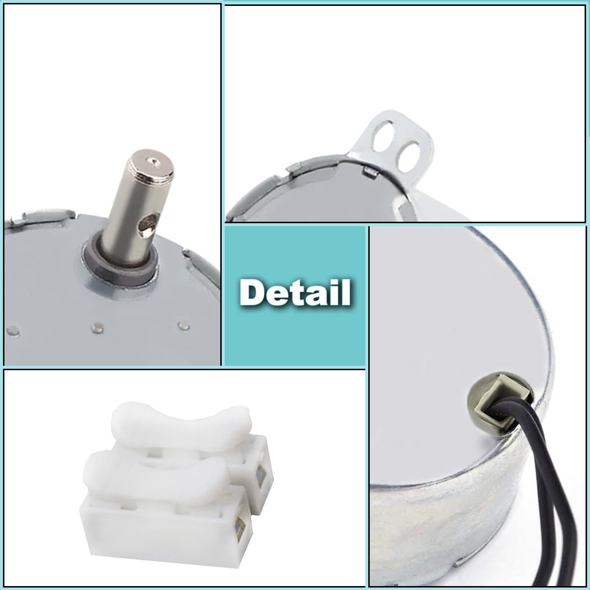 2 pezzi TYC50 Motore sincrono 8-10RPM AC220~240V 50/60Hz CW/CCW 4W Motore a ingranaggi rotanti a magnete permanente con connettore di accoppiamento flessibile da 7 mm, per DIY