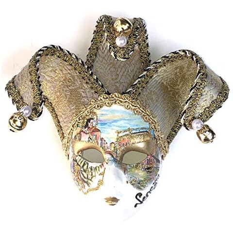 Gold Jollini Miniature Ceramic Venetian Mask Cover