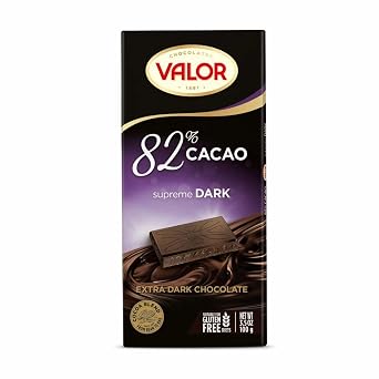 Valor. 82% Dark Chocolate. 100g 3.53oz. Pack of 17.