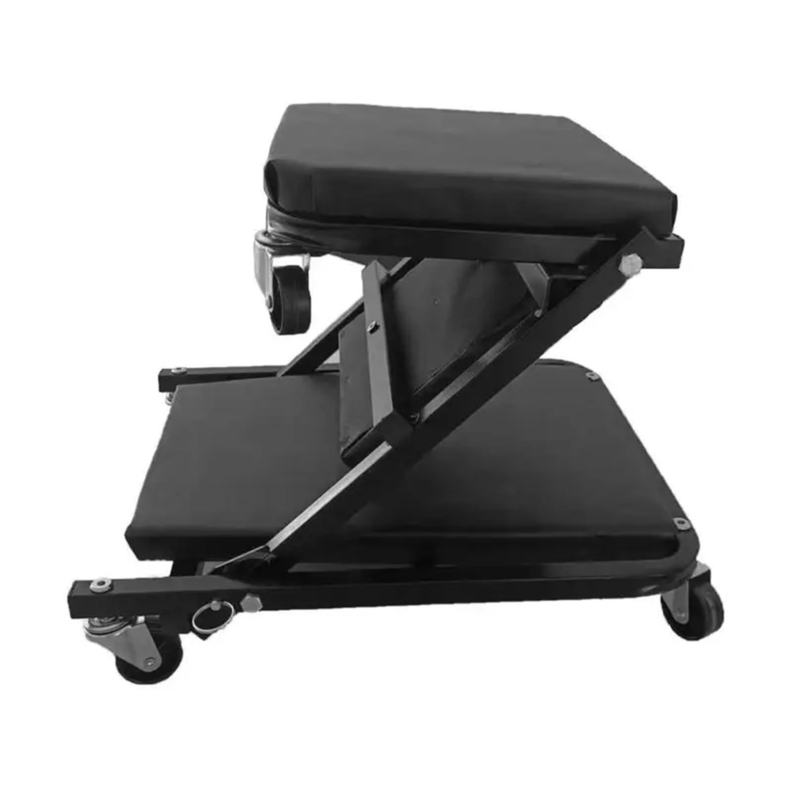 Taburete Taller Camilla mecánica para Debajo del Piso del automóvil Camilla de Garaje con 6 Ruedas Camilla de reparación de automóviles Asiento Plegable Ajustable Asiento de mecanico(Black)