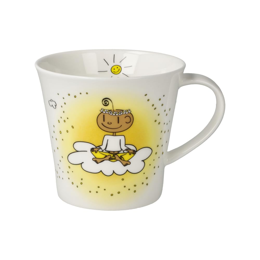 Coffee/Tea Cup Mug with German Text Dein Lächen (The Little Yogi) 0.35 L