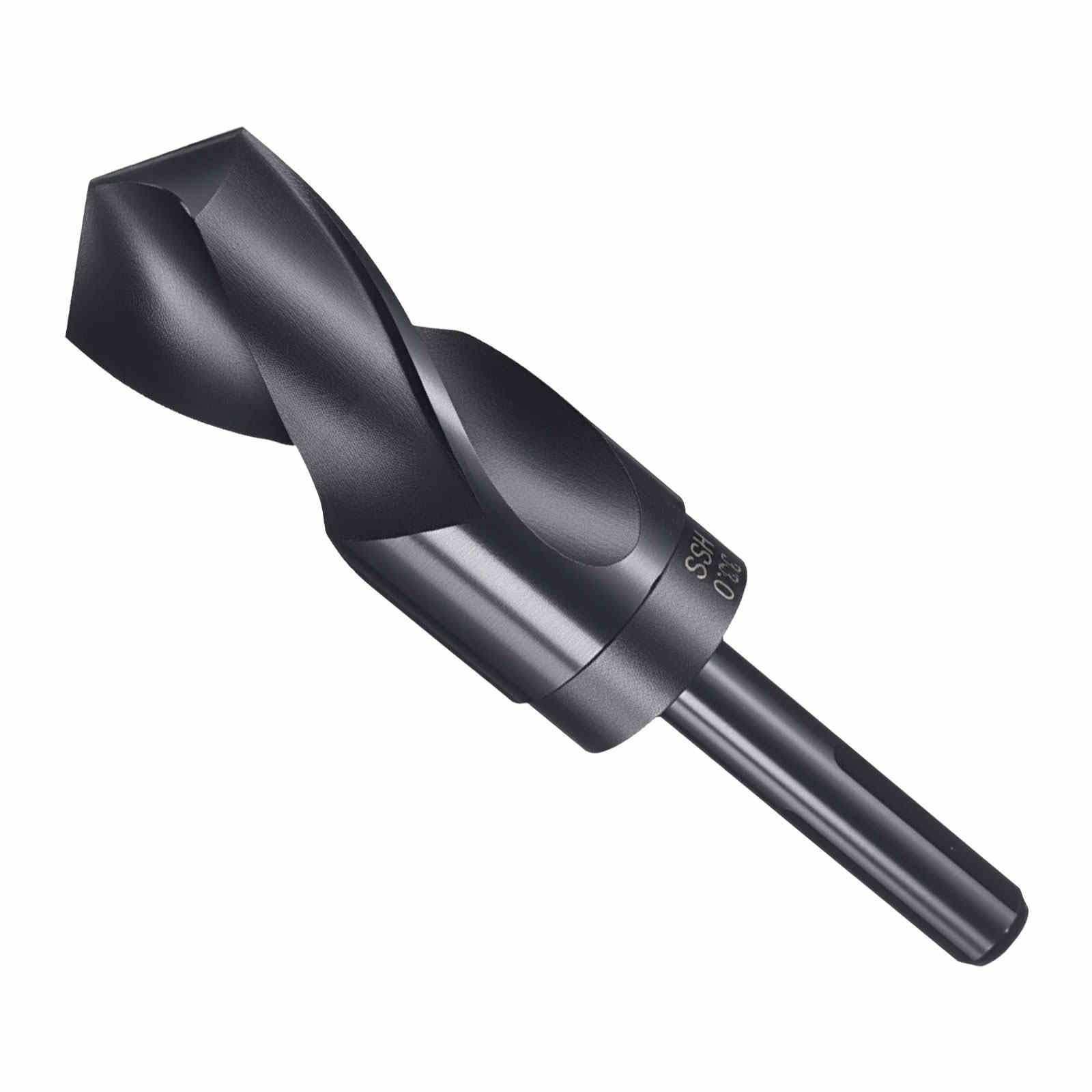 CoCud Drill Bit, 33mm Cutting Diameter, 1/2" Reduced Shank 3-Flat 4341 HSS Nitriding Black 118° Cutting Angle Bits - (Applications: for Drilling Plastic Wood)