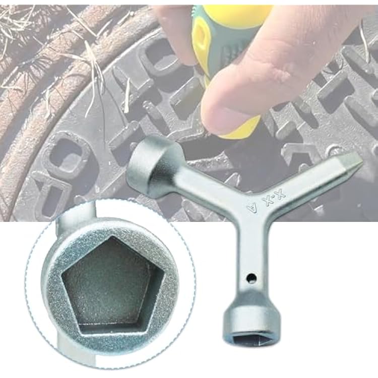 Meter Curb Box Key MKF2 Triangular Curb Box Wrench Electric Box Key Water Meter Key,for Opens meter pit lids and meter box lids and curb box lids (Silver 1 Pcs)