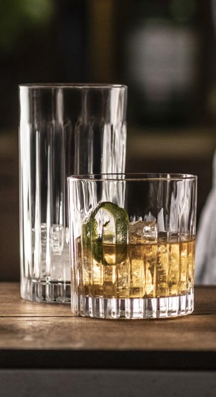 Image of Whiskey Glass Set of 2, 360 ml Crystal Clear Heavy Base Tumblers for Scotch, Bourbon, Cocktails & Old Fashioned Drinks - Premium Bar Glasses for Home & Gifting