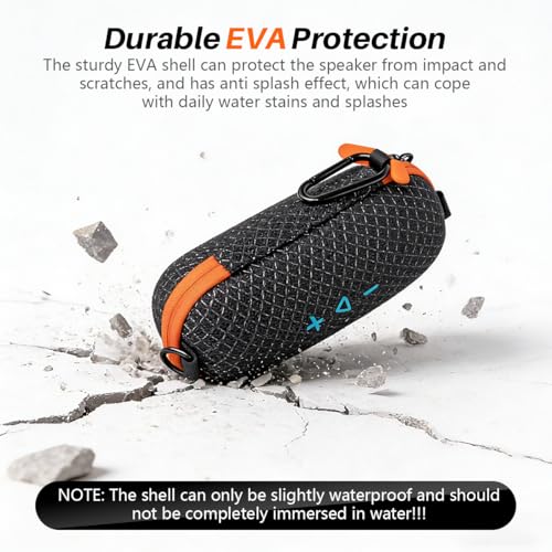 Image of ZORBES Compatible with JBL Flip 7 Charger Series Speakers EVA Hard Shell Carry Case, Waterproof Protective Storage Bag with Soft Velvet Lining, Zipper Closure & Shoulder Strap