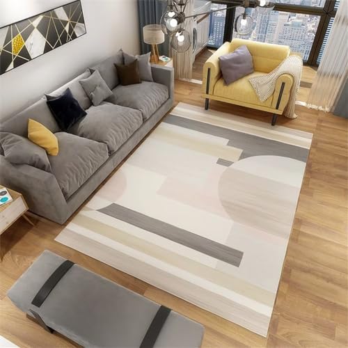 Tapis de chambre garçon aux rayures grises géométriques 120x160 cm