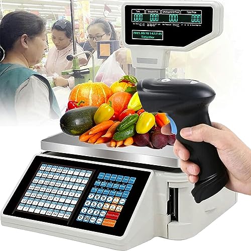 Báscula digital con impresión y pantalla dual miniatura 1