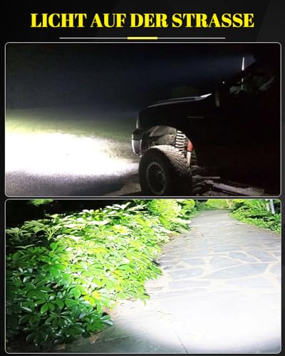 CO LIGHT 2PC LED Arbeitsscheinwerfer 12V/24V, IP68 LED Offroad Zusatzscheinwerfer 180° Verstellbarer Bügel für Traktor Offroad Baufahrzeuge UTV ATV LKW Landwirtschaft (Orbicular)