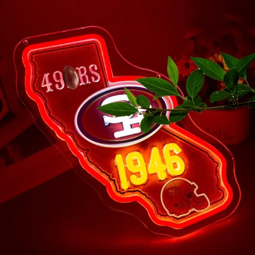 Image of Football Neon Sign for Wall Decor Football Logo Neon Light for Man Cave