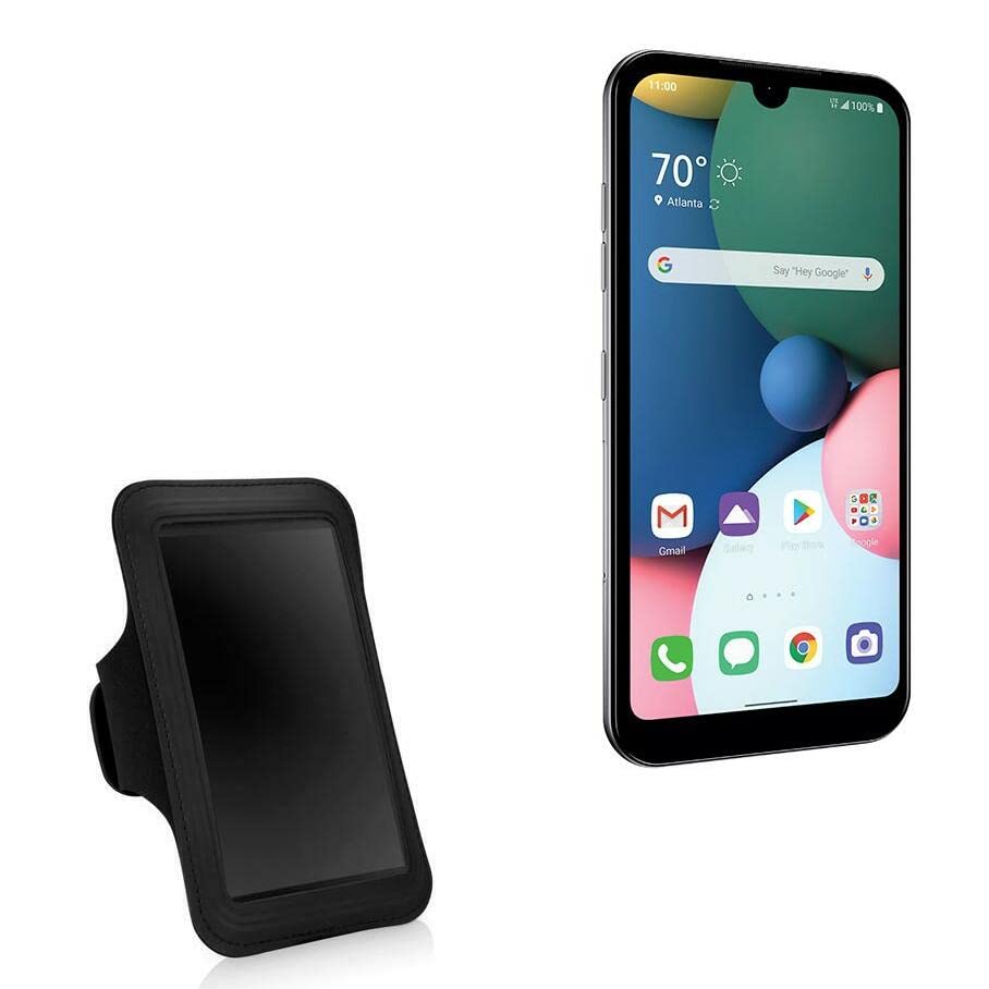 BoxWave Case Compatible with LG Fortune 3 - Sports Armband, Adjustable Armband for Workout and Running for LG Fortune 3 - Jet Black