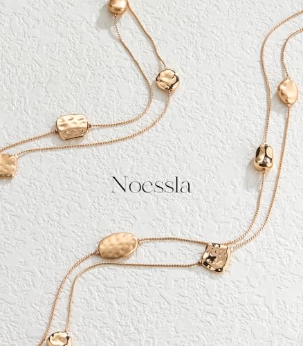 Noessla Long Gold Necklace for Women Long Beaded Chain Necklace Costume Jewelry Gifts for Women Trendy2