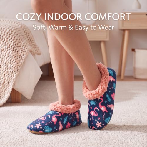 Image of Cozylook Fuzzy Slippers for Women Indoor Soft Sole Slipper Socks | Warm plush feel, non slip grippers, easy step-in, flexible bottom, bedroom and home wear
