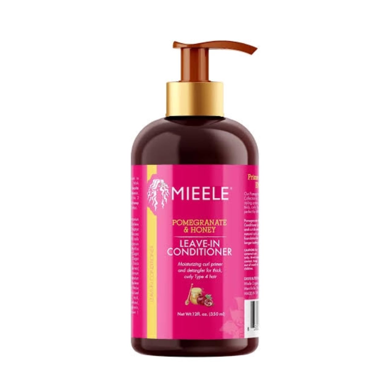 MIEELE Organics Pomegranate & Honey Leave-In Conditioner for Type 4 Hair, 12 Ounces