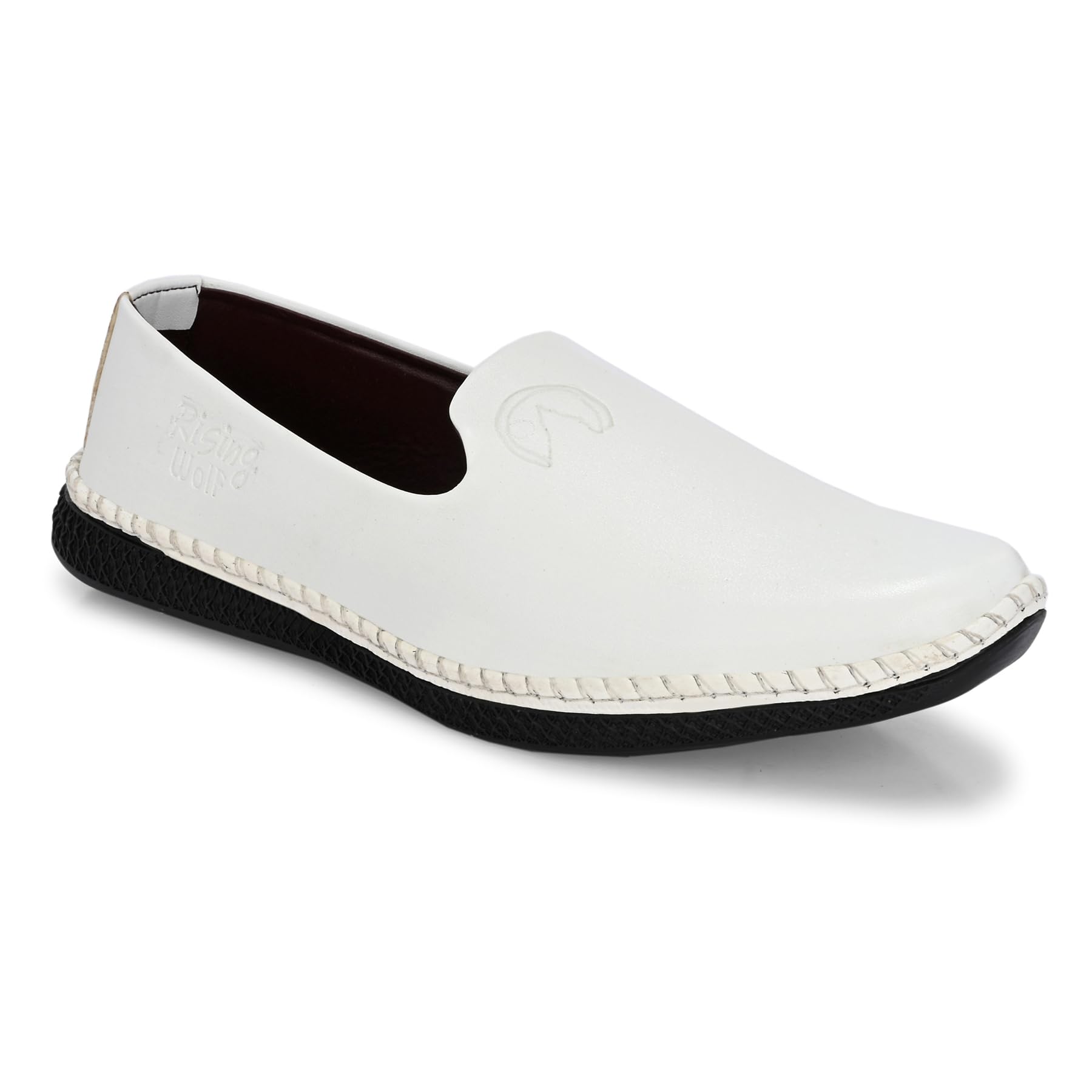 rising wolf Men's White Loafer-picture-38