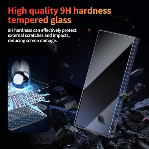 Image of SHILD Tempered Glass Screen Protector Compatible with -------- (6.8 Inch) | 9H Hardness | Military-Grade Protection | Anti-Scratch | HD Clear | 100% Fingerprint Unlock Support | Easy Installation | Pack of 2 (For Galaxy Z Fold 6 Privacy)