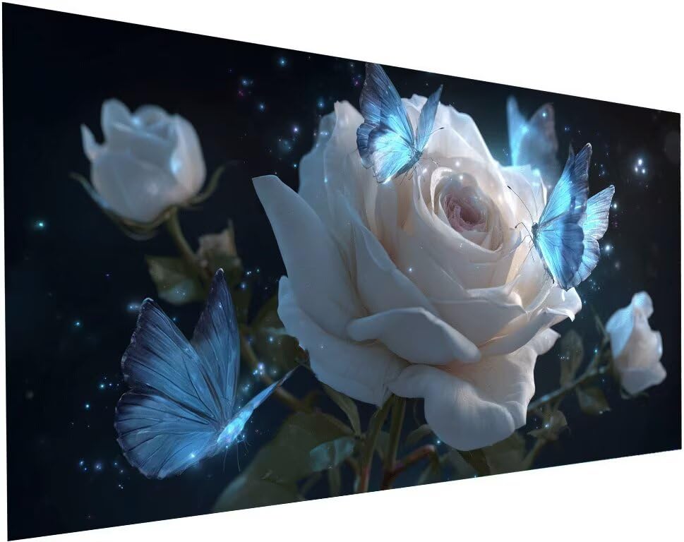 Kit complet broderie diamant rose 80x160 cm à offrir pour loisirs créatifs DIY